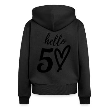 50th birthday - Women's Premium Organic Zip Hoodie - black - Back - Julia (174cm)