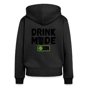 Drink Mode On - Women's Premium Organic Zip Hoodie - black - Back - Julia (174cm)