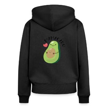 Mama 2021 Baby Schwanger Sohn Tochter Mamacado - Frauen Premium Bio Zip Hoodie - Schwarz - Hinten - Julia (174cm)