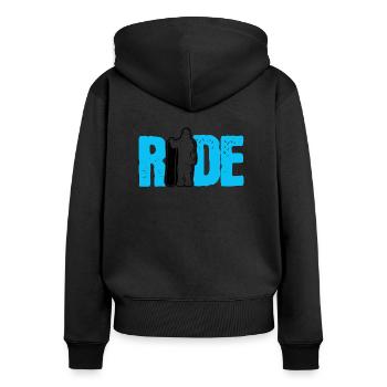 Snowboarden Berge Party Apres Geschenk - Frauen Premium Bio Zip Hoodie - Schwarz - Hinten - Julia (174cm)