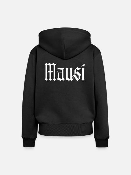 mausi / gothik stil (weiß) - Frauen Premium Bio Zip Hoodie - Schwarz