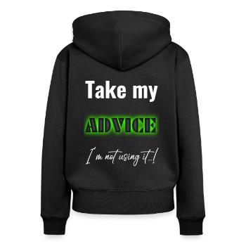 Funny Funny Funny Funny Funny Funny Funny - Women's Premium Organic Zip Hoodie - black - Back - Julia (174cm)