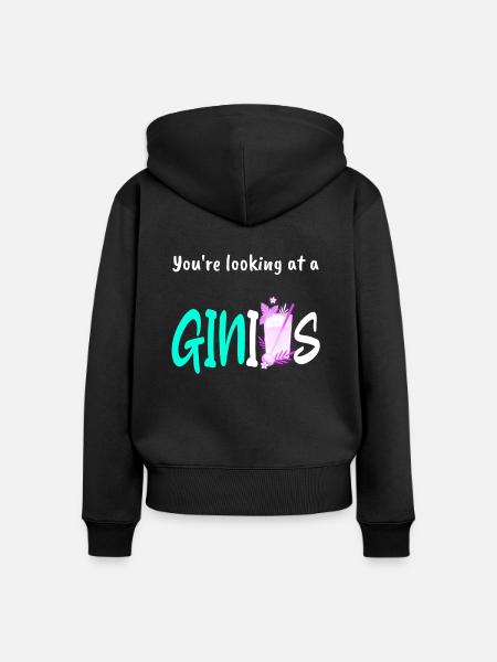 Gin Gin Gin - Frauen Premium Bio Zip Hoodie - Schwarz