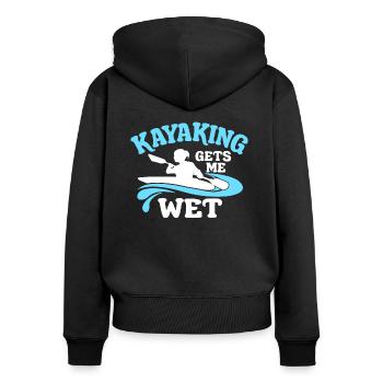 Faire du kayak Faire du kayak Faire du canoë - Sweat à capuche zippé Premium bio Femme - noir - Dos - Julia (174cm)
