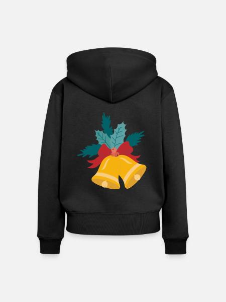 Glocke Weihnachten - Frauen Premium Bio Zip Hoodie - Schwarz