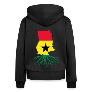 Ghana African countries Africa Ghana - Women's Premium Organic Zip Hoodie - black - Back - Julia (174cm)