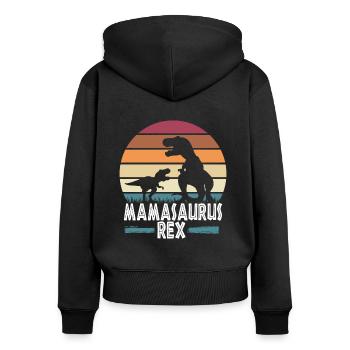 Mamasaurus MomT-rex Dinosaurier - Frauen Premium Bio Zip Hoodie - Schwarz - Hinten - Julia (174cm)