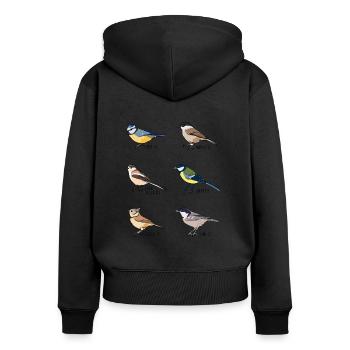 Tit Bird Collection Ornithology Geschenk - Frauen Premium Bio Zip Hoodie - Schwarz - Hinten - Julia (174cm)