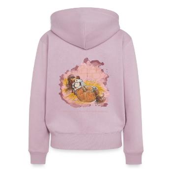 Thelwell - Pony is ill - Women's Premium Organic Zip Hoodie - dusky pink - Back - Julia (174cm)