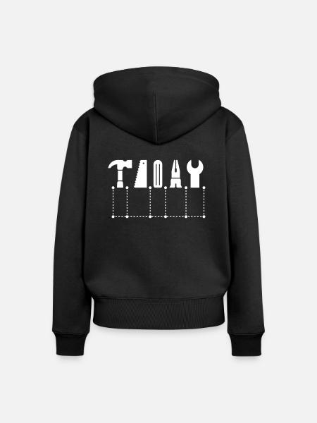 Outil - Sweat à capuche zippé Premium bio Femme - noir