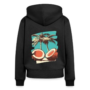 Kokosnuss Noix de - Sweat à capuche zippé Premium bio Femme - noir - Dos - Julia (174cm)