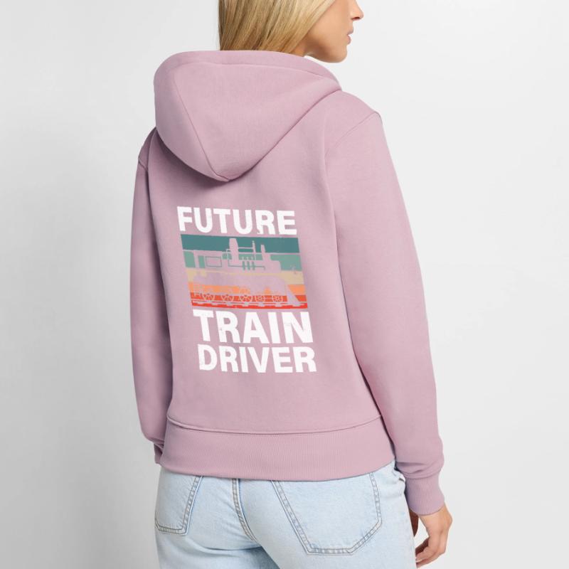 Railroad Train Engineer Future Train Driver Women's Premium Organic Zip Hoodie