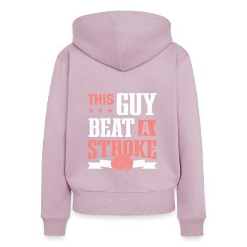 Ce type a battu un survivant d’un AVC - Sweat à capuche zippé Premium bio Femme - rose poudré - Dos - Julia (174cm)