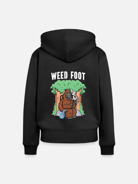 Marihuana Bigfoot Weed - Frauen Premium Bio Zip Hoodie - Schwarz