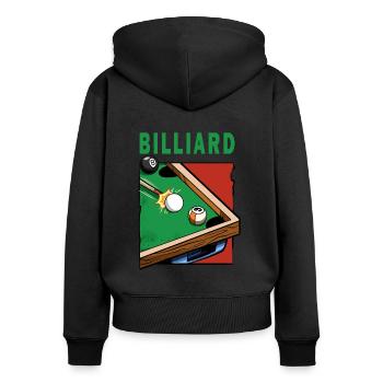 Billard Billard Tisch Billardspieler - Frauen Premium Bio Zip Hoodie - Schwarz - Hinten - Julia (174cm)