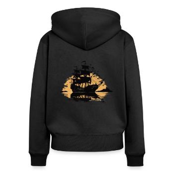 Sea Shanty Design Für Lieben Beim Singen Von - Frauen Premium Bio Zip Hoodie - Schwarz - Hinten - Julia (174cm)