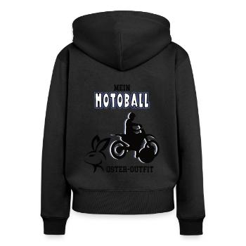 Motoball Spieler Ostern Motoballer Oster Geschenk - Frauen Premium Bio Zip Hoodie - Schwarz - Hinten - Julia (174cm)