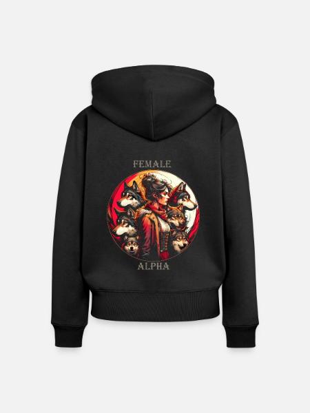 Alpha-Geist-Essenz - Frauen Premium Bio Zip Hoodie - Schwarz