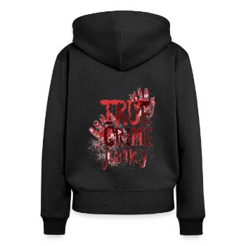Murder Mystery Dinner joue la victime - Sweat à capuche zippé Premium bio Femme - noir - Dos - Julia (174cm)