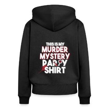 Murder Mystery Dinner joue la victime - Sweat à capuche zippé Premium bio Femme - noir - Dos - Julia (174cm)