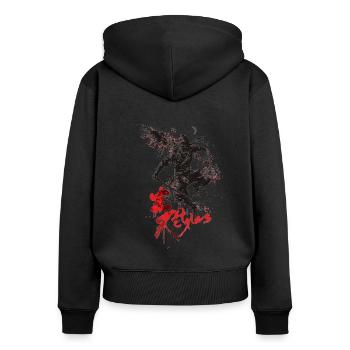 Arnis Eskrima Kali Fma - Frauen Premium Bio Zip Hoodie - Schwarz - Hinten - Julia (174cm)