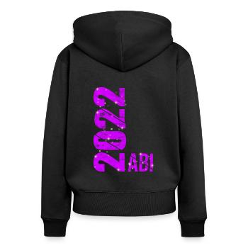 Abitur 2022 Geschenk Junge Mädchen Abi 2022 - Frauen Premium Bio Zip Hoodie - Schwarz - Hinten - Julia (174cm)