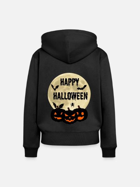 Fröhliches Halloween - Frauen Premium Bio Zip Hoodie - Schwarz