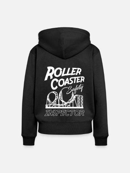 Roller Coaster Safety Inspector - Frauen Premium Bio Zip Hoodie - Schwarz