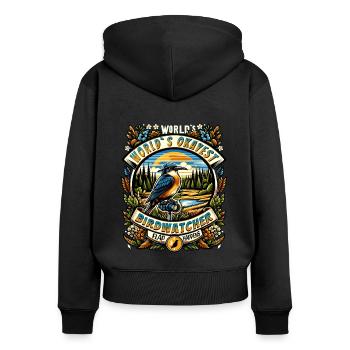 Le meilleur ornithologue du monde Okay Birdwatcher - Sweat à capuche zippé Premium bio Femme - noir - Dos - Julia (174cm)