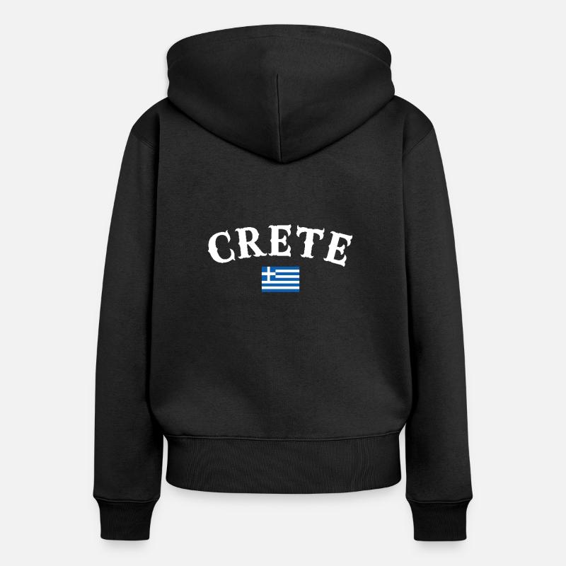 Crète Grèce Drapeau grec Grec - Sweat à capuche zippé Premium bio Femme - noir