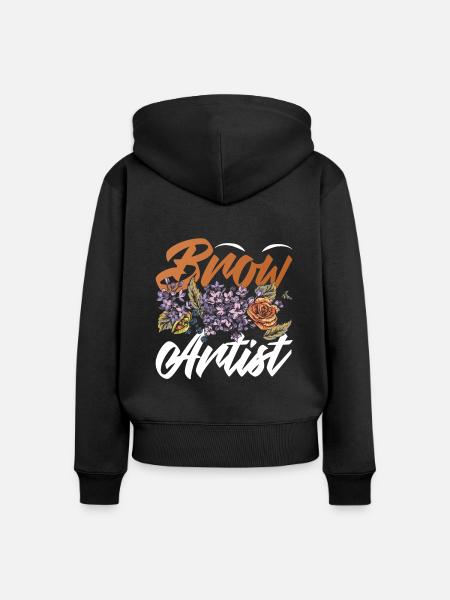 Brow Artist - Frauen Premium Bio Zip Hoodie - Schwarz