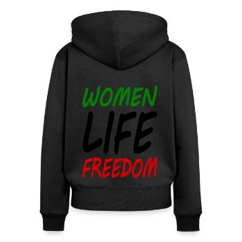 Women life freedom - Women's Premium Organic Zip Hoodie - black - Back - Julia (174cm)