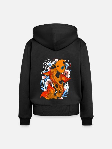 Koi Karpfen - Frauen Premium Bio Zip Hoodie - Schwarz