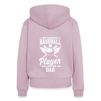 Funny Baseball - Women's Premium Organic Zip Hoodie - dusky pink - Back - Julia (174cm)