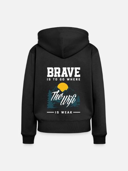 Lustiges Wandern Geschenk - Frauen Premium Bio Zip Hoodie - Schwarz