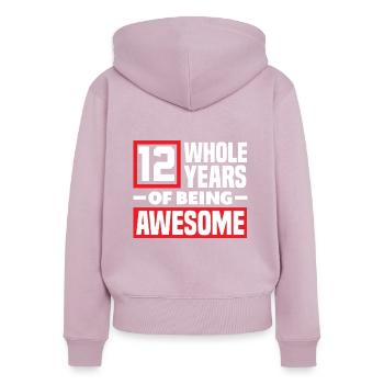 12. Geburtstag Kindergeburtstag - Frauen Premium Bio Zip Hoodie - Altrosa - Hinten - Julia (174cm)
