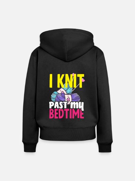 Lustiges Stricken Stricknadel Geschenk - Frauen Premium Bio Zip Hoodie - Schwarz