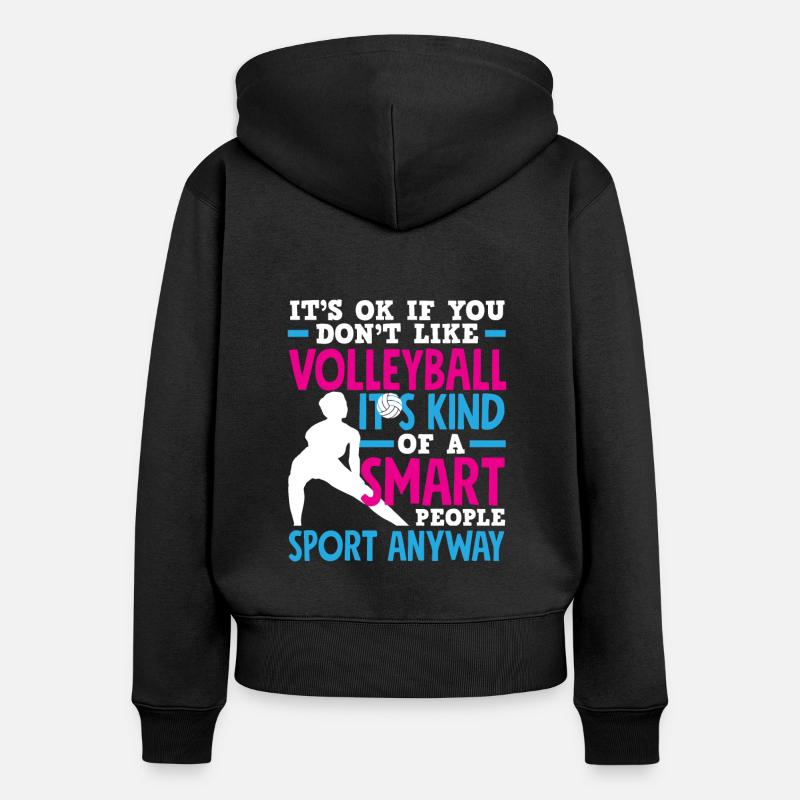 Cadeau de volley-ball drôle - Sweat à capuche zippé Premium bio Femme - noir