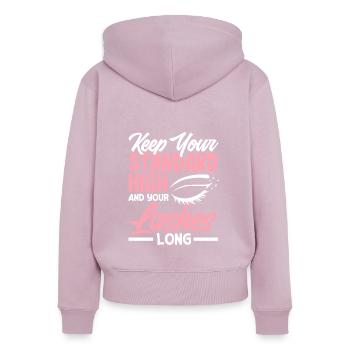 Skin Care Beautician Cosmetics - Women's Premium Organic Zip Hoodie - dusky pink - Back - Julia (174cm)
