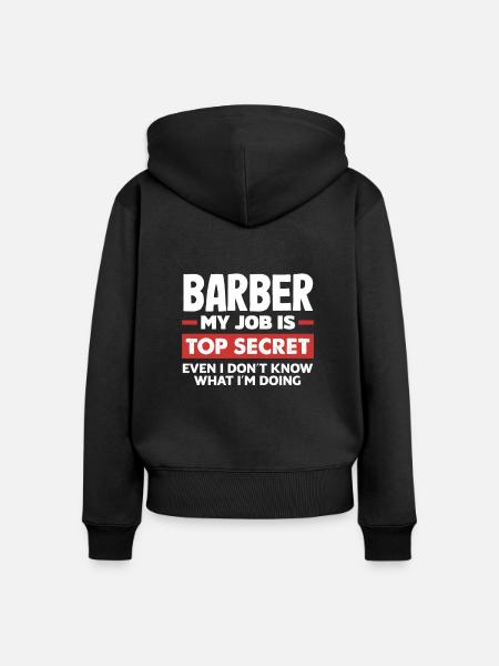 Barber Herren Friseur Frisör - Frauen Premium Bio Zip Hoodie - Schwarz