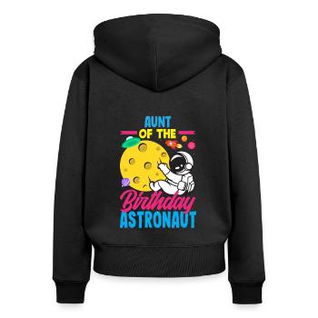 Kindergeburtstag Astronaut Familienmitglieder - Frauen Premium Bio Zip Hoodie - Schwarz - Hinten - Julia (174cm)