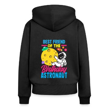 Kindergeburtstag Astronaut Familienmitglieder - Frauen Premium Bio Zip Hoodie - Schwarz - Hinten - Julia (174cm)