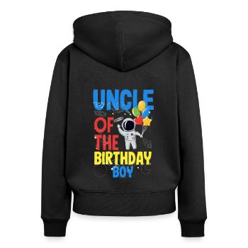 Kindergeburtstag Astronaut Familienmitglieder - Frauen Premium Bio Zip Hoodie - Schwarz - Hinten - Julia (174cm)
