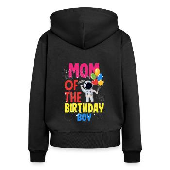 Kindergeburtstag Astronaut Familienmitglieder - Frauen Premium Bio Zip Hoodie - Schwarz - Hinten - Julia (174cm)