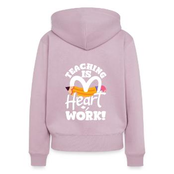 Lustiges Lehrer Lehrerinnen Geschenk - Frauen Premium Bio Zip Hoodie - Altrosa - Hinten - Julia (174cm)