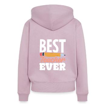 Lustiges Lehrer Lehrerinnen Geschenk - Frauen Premium Bio Zip Hoodie - Altrosa - Hinten - Julia (174cm)