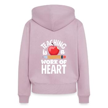 Lustiges Lehrer Lehrerinnen Geschenk - Frauen Premium Bio Zip Hoodie - Altrosa - Hinten - Julia (174cm)