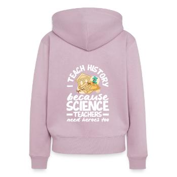 Lustiges Lehrer Lehrerinnen Geschenk - Frauen Premium Bio Zip Hoodie - Altrosa - Hinten - Julia (174cm)