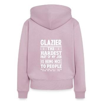 Glaser Geschenk - Frauen Premium Bio Zip Hoodie - Altrosa - Hinten - Julia (174cm)