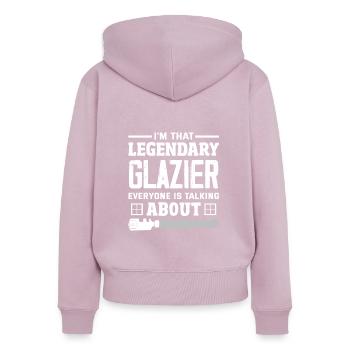 Glaser Geschenk - Frauen Premium Bio Zip Hoodie - Altrosa - Hinten - Julia (174cm)